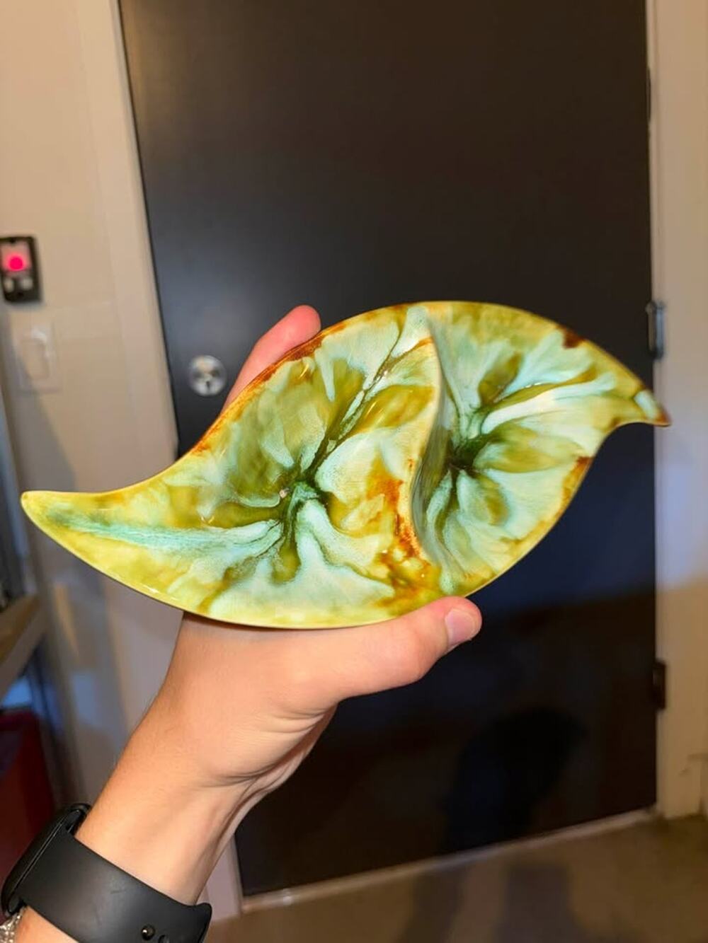 Vintage Divided Leaf Dish Pottery 1960's